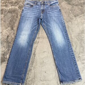 Mens Light Wash Straight Leg Size 33/30  Denim Jeans Classic Casual